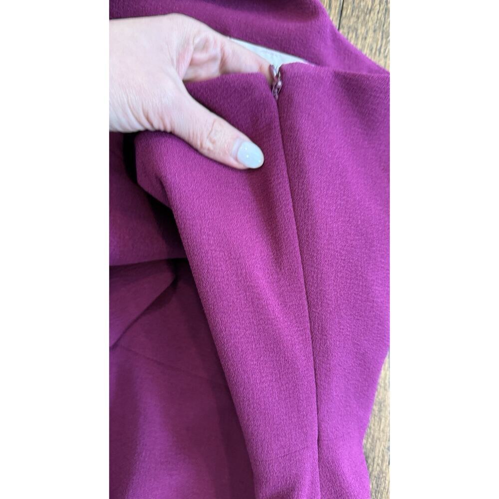 DRESS THE POPULATION Tiffany One-Shoulder Midi Dress In Dark Magenta Size Small - Picture 6 of 9